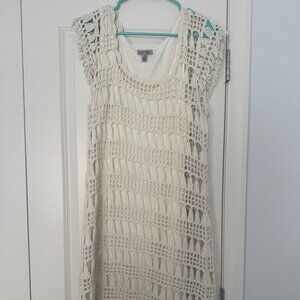 Creme Crochet Knit Dress - Size Medium